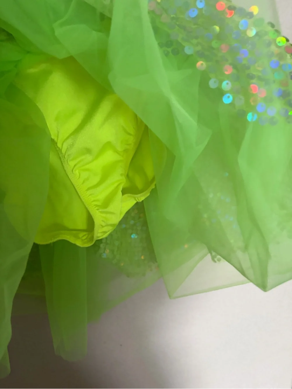 Curtain Call Lime Green Sequined Costume